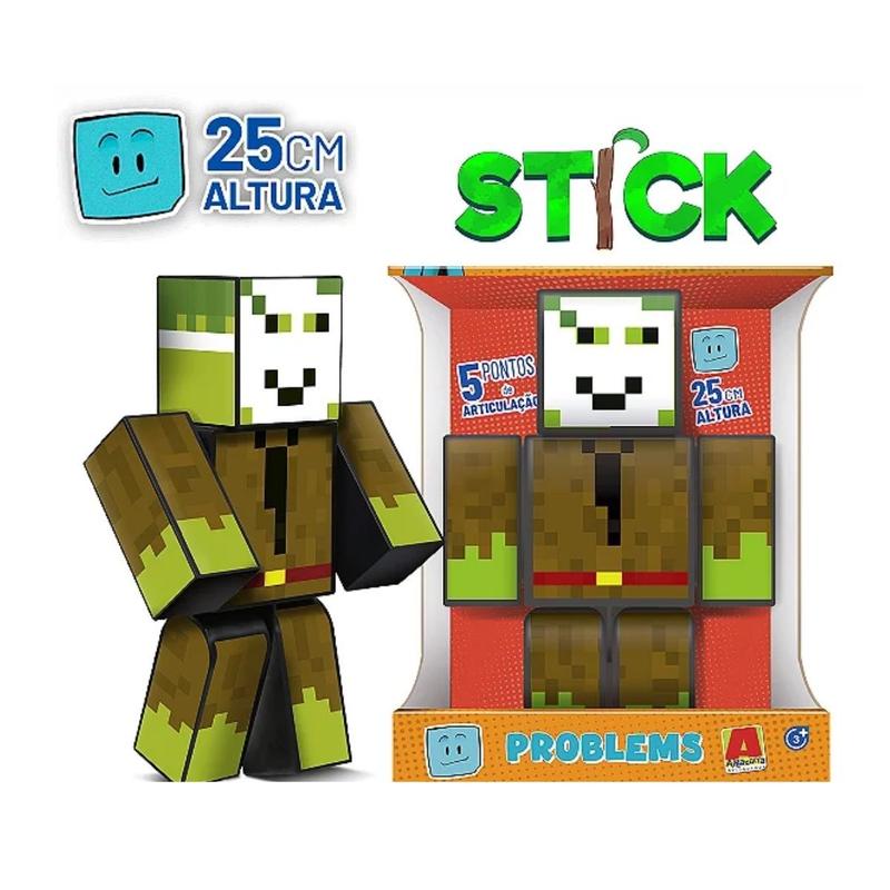 Kit c/ 3 Bonecos 25 cm Kadu Zoom Stick -Turma do Problems
